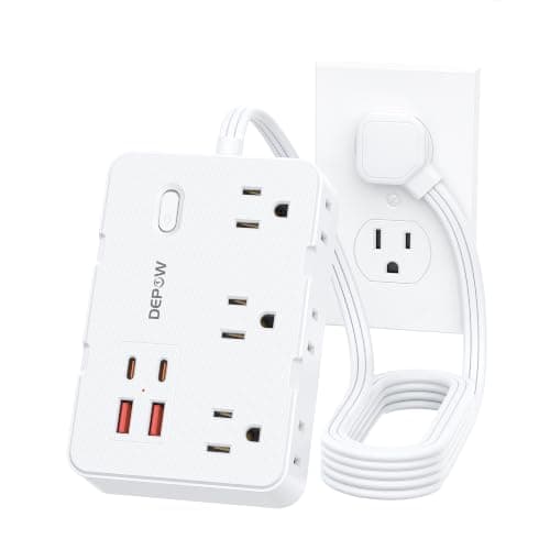 DEPOW DEPOW 3 ft Flat-Plug Power Strip