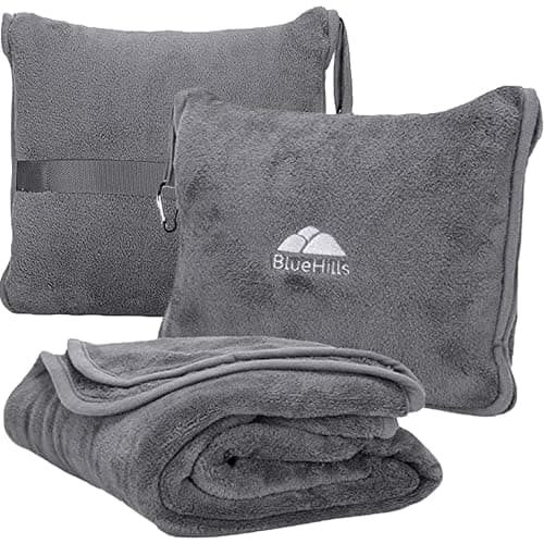 BlueHills BlueHills Premium Soft Travel Blanket Pillow 2-in-1